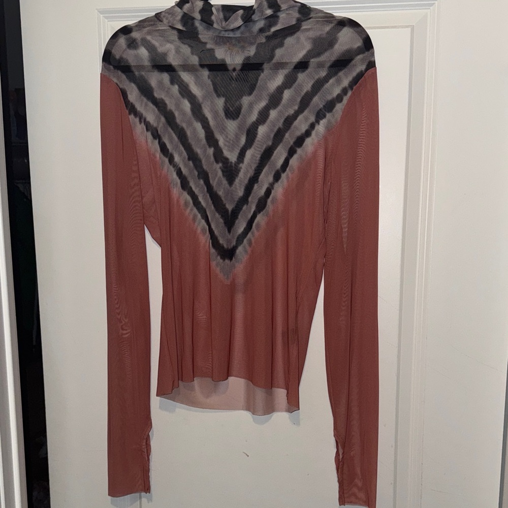 AFRM Black and Brown Patterned Women's Blouse